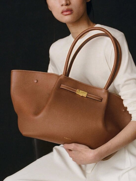 DeMellier Handbags - NEW DeMellier The New York Tote Bag in Tan Small Grain Leather
